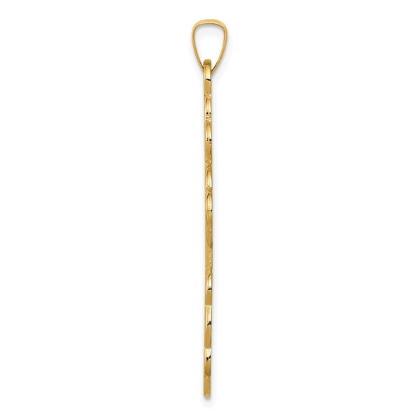 14K Yellow Gold Eastern Orthodox Cross Pendant 41mm length
