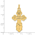 Load image into Gallery viewer, 14K Yellow Gold Eastern Orthodox Cross Pendant 41mm length
