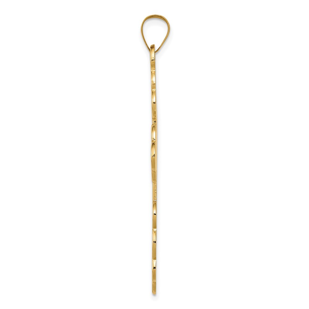 14K Yellow Gold Eastern Orthodox Cross Pendant 50mm length