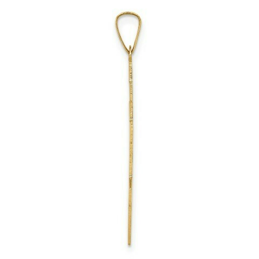 14K Yellow Gold Eastern Orthodox Cross Charm 34mm length