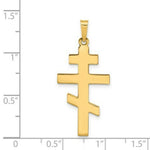 Load image into Gallery viewer, 14K Yellow Gold Eastern Orthodox Cross Charm 34mm length
