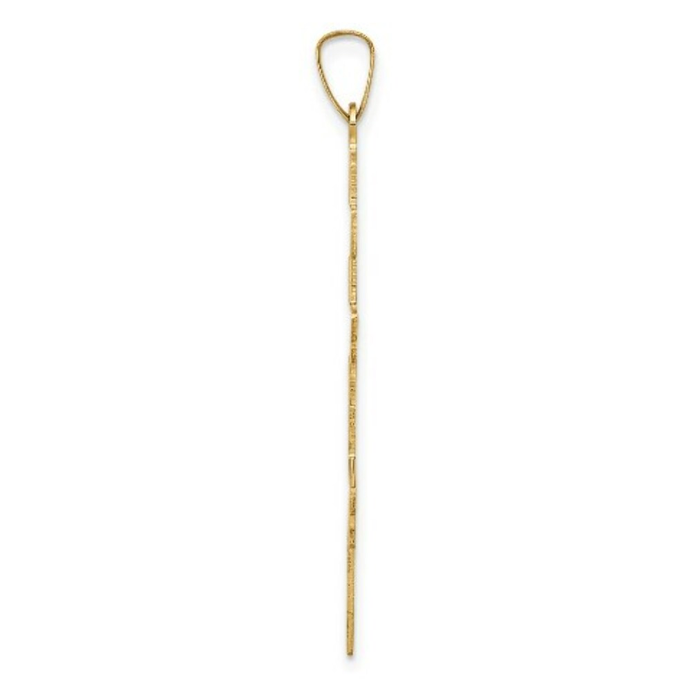 14K Yellow Gold Eastern Orthodox Cross Pendant 40mm length