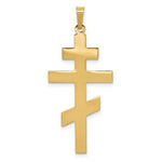 Load image into Gallery viewer, 14K Yellow Gold Eastern Orthodox Cross Pendant 40mm length
