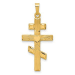 Load image into Gallery viewer, 14K Yellow Gold Eastern Orthodox Cross Pendant 34mm length
