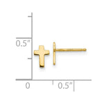 Load image into Gallery viewer, 14K Yellow Gold Polished Cross Post Earrings 6mm length
