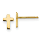 Load image into Gallery viewer, 14K Yellow Gold Polished Cross Post Earrings 6mm length
