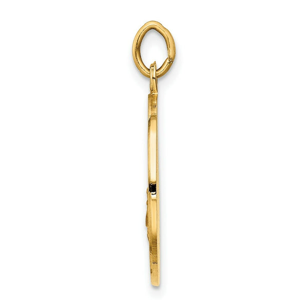 14K Yellow Gold Our Lady of San Juan Medal Pendant 18mm width