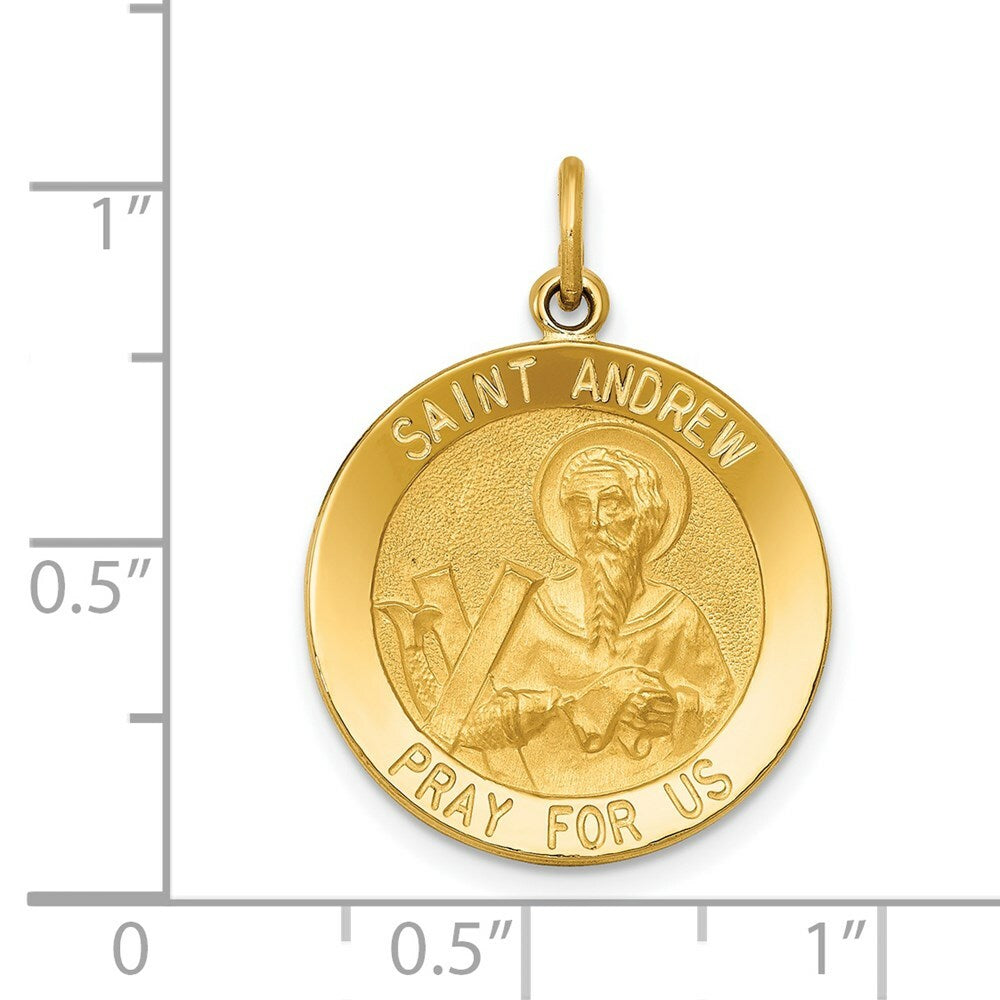 14K Yellow Gold Saint Andrew Medal Pendant