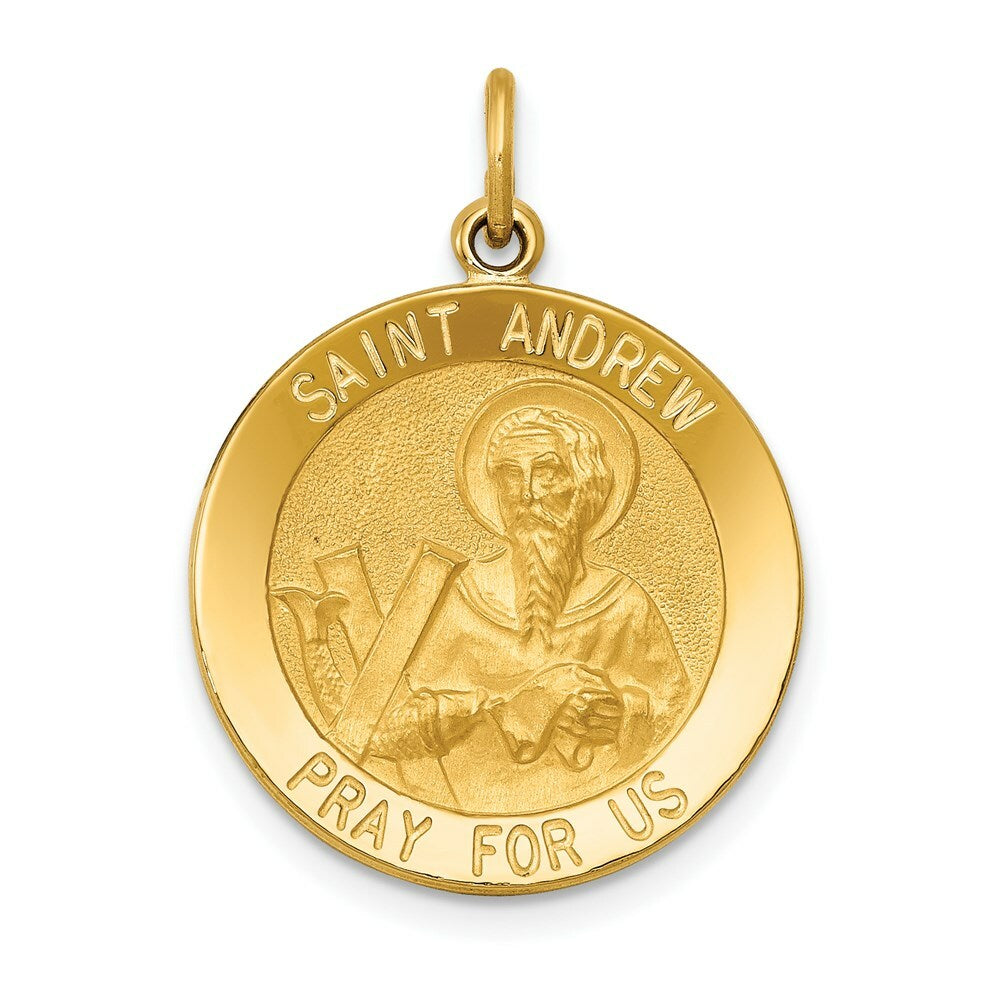 14K Yellow Gold Saint Andrew Medal Pendant