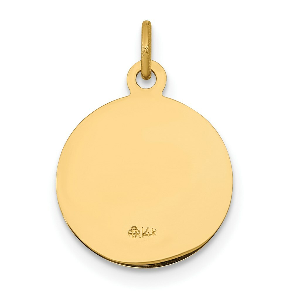 14K Yellow Gold Saint John Medal Charm 13mm width
