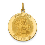 Load image into Gallery viewer, 14K Yellow Gold Saint John Medal Pendant 19mm width
