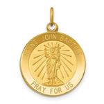 Load image into Gallery viewer, 14K Yellow Gold Saint John Baptist Medal Pendant 19mm width
