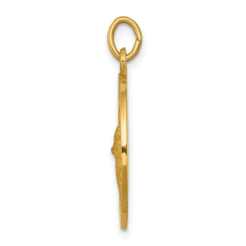 14K Yellow Gold Saint Gerard Medal Pendant 19mm width