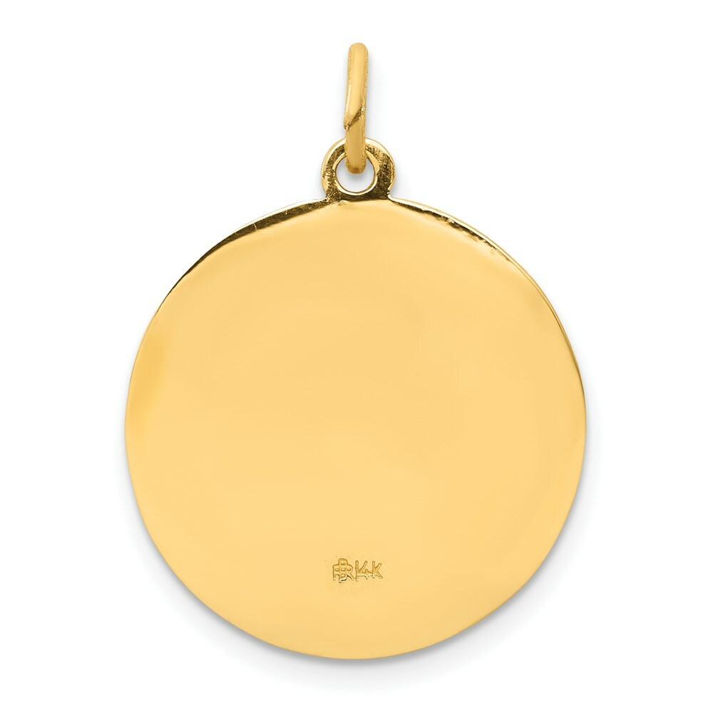 14K Yellow Gold Saint Matthew Medal Pendant 19mm width