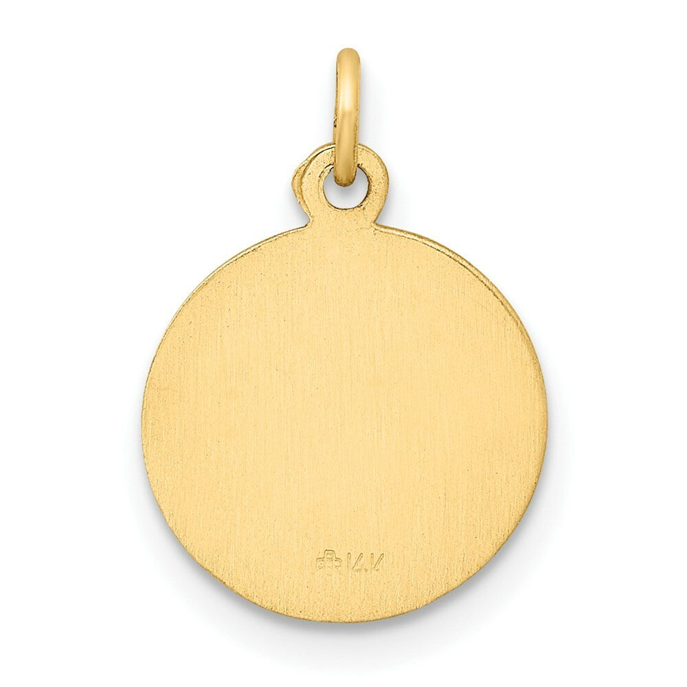 14K Yellow Gold Our Lady Of The Assumption Medal Charm 12mm width