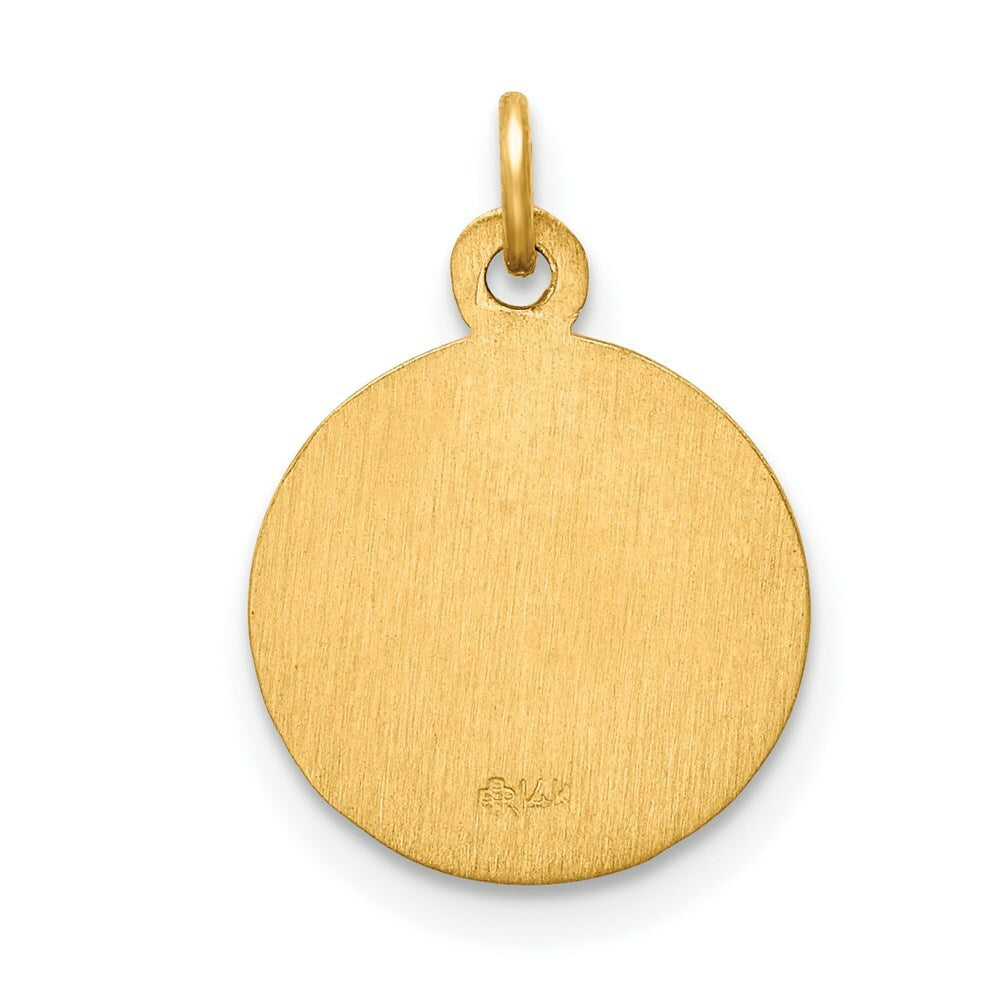14K Yellow Gold Our Lady of Perpetual Help Medal Charm 12mm width