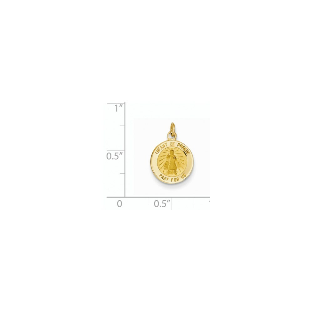 14K Yellow Gold Infant of Prague Medal Charm