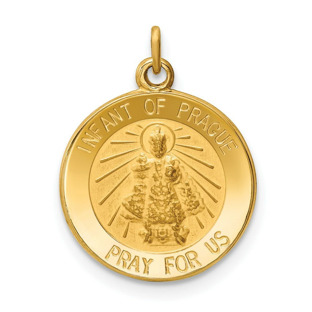 14K Yellow Gold Infant of Prague Medal Charm