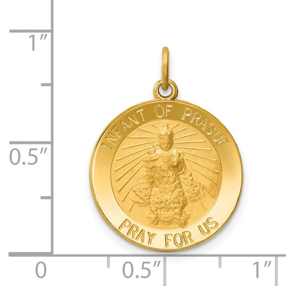 14K Yellow Gold Infant of Prague Medal Charm