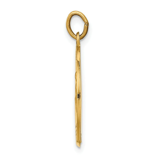 14K Yellow Gold Saint Luke Medal Pendant 19mm width