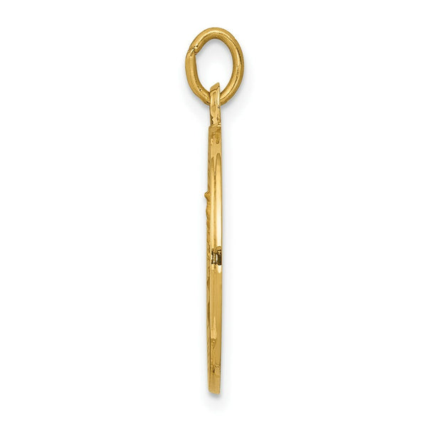 14K Yellow Gold Our Lady of Mt. Carmel Medal Charm 18mm width