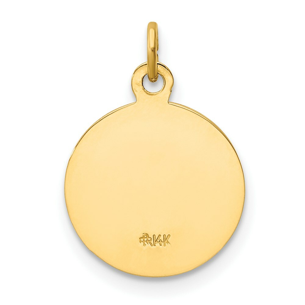 14K Yellow Gold Our Lady of Cuba Medal Charm 12mm width