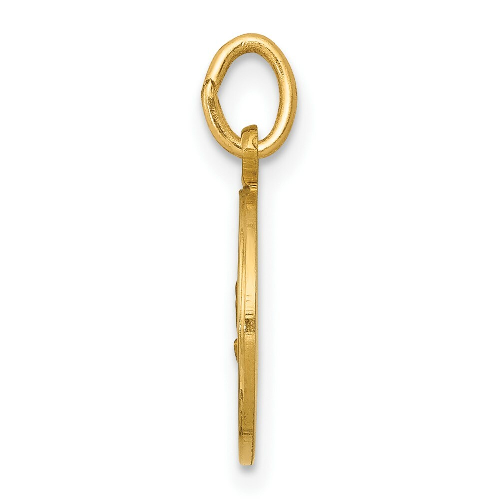 14K Yellow Gold Our Lady of Fatima Medal Charm 12mm width