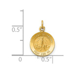 Load image into Gallery viewer, 14K Yellow Gold Our Lady of Fatima Medal Charm 12mm width
