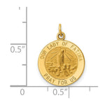 Load image into Gallery viewer, 14K Yellow Gold Our Lady of Fatima Medal Charm 15mm width

