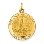 Load image into Gallery viewer, 14K Yellow Gold Our Lady of Fatima Medal Pendant 19mm width
