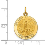 Load image into Gallery viewer, 14K Yellow Gold Our Lady of Fatima Medal Pendant 19mm width
