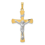 Load image into Gallery viewer, 14K Two-tone Gold INRI Crucifix Pendant 36mm length
