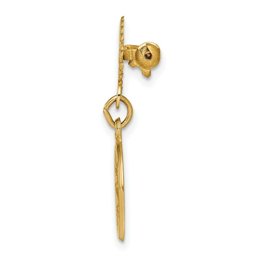 14K Yellow Gold Holy Family Medal Pin