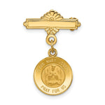 Load image into Gallery viewer, 14K Yellow Gold Holy Family Medal Pin
