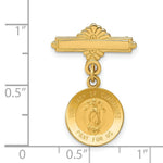 Load image into Gallery viewer, 14K Yellow Gold Our Lady of Guadalupe Medal Pin 17mm width
