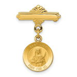 Load image into Gallery viewer, 14K Yellow Gold Saint Lucy Medal Pin 17mm width
