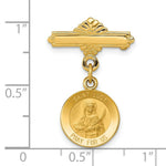 Load image into Gallery viewer, 14K Yellow Gold Saint Lucy Medal Pin 17mm width
