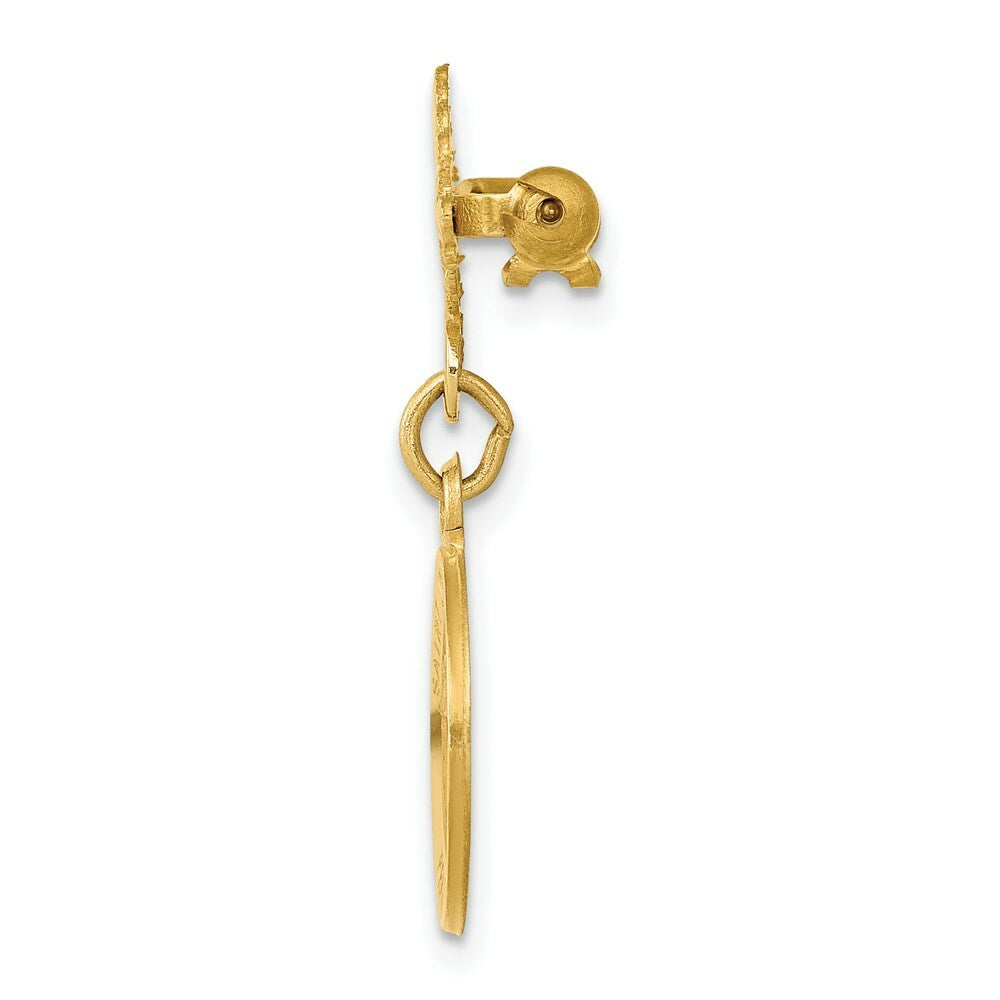 14K Yellow Gold Saint John the Baptist Medal Pin 17mm width