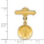 Load image into Gallery viewer, 14K Yellow Gold Saint John the Baptist Medal Pin 17mm width
