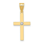 Load image into Gallery viewer, 14K Yellow Gold Polished .01ct. Diamond Cross Pendant
