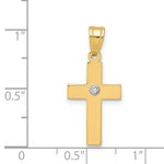 Load image into Gallery viewer, 14K Yellow Gold Polished .01ct. Diamond Cross Pendant
