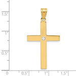 Load image into Gallery viewer, 14K Yellow Gold Polished .02ct. Diamond Cross Pendant
