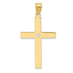 Load image into Gallery viewer, 14K Yellow Gold Polished .02ct. Diamond Cross Pendant
