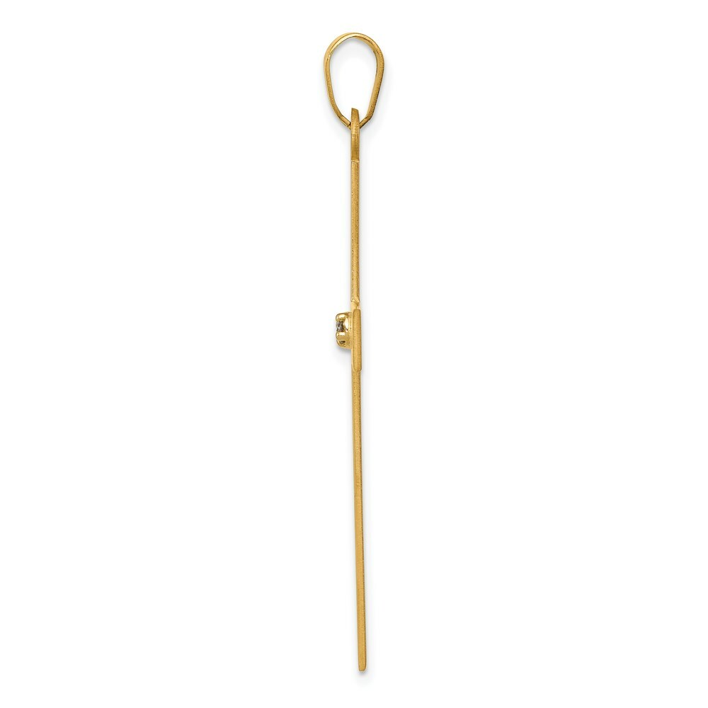 14K Yellow Gold Polished .03ct. Diamond Cross Pendant