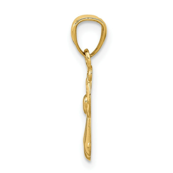 14K Yellow Gold Polished Angel Pendant