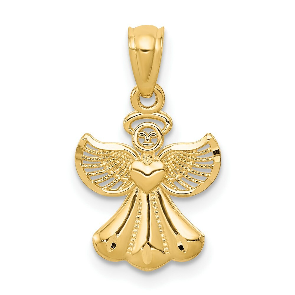 14K Yellow Gold Polished Angel Pendant