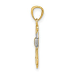 Load image into Gallery viewer, 14K Yellow Gold &amp; Rhodium Filigree Angel Pendant
