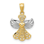 Load image into Gallery viewer, 14K Yellow Gold &amp; Rhodium Filigree Angel Pendant
