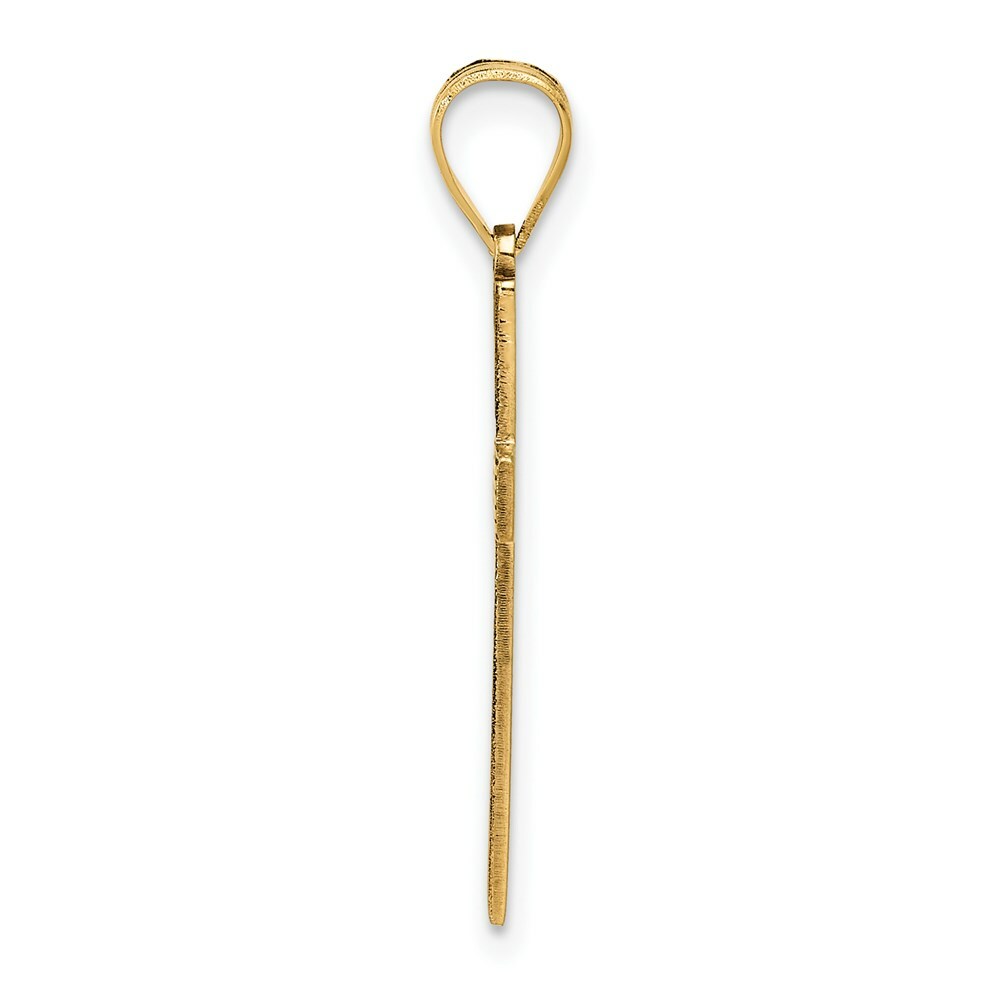 14K Yellow Gold Laser Designed Cross 26mm length