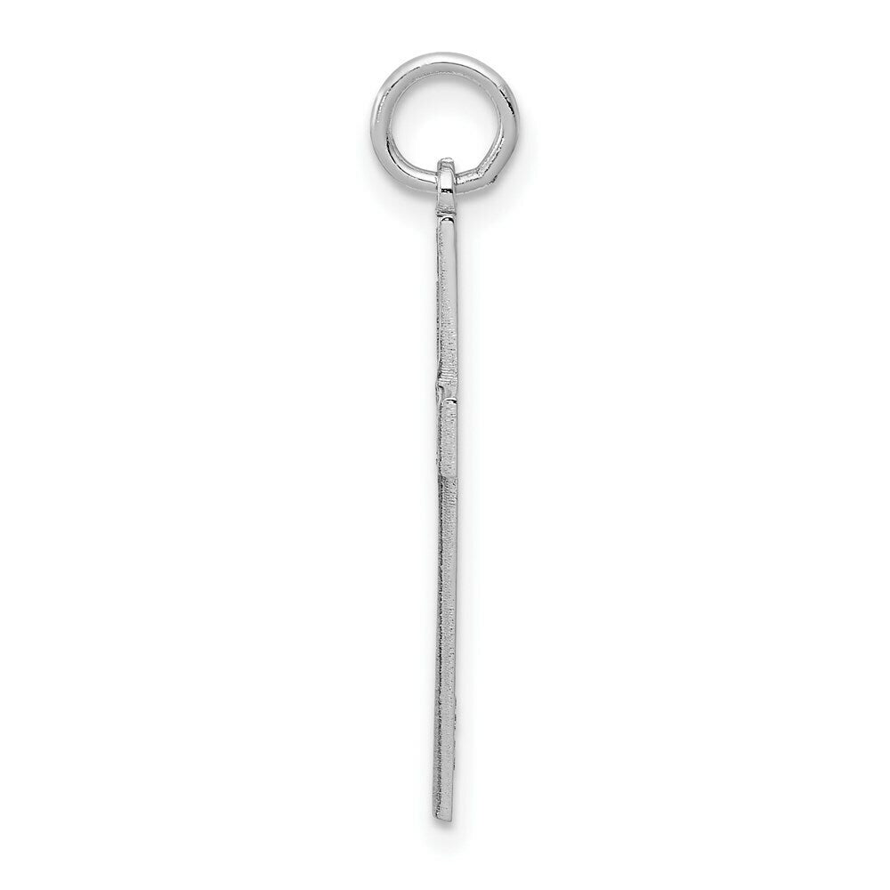 14K White Gold Laser Designed Cross Pendant 26mm length